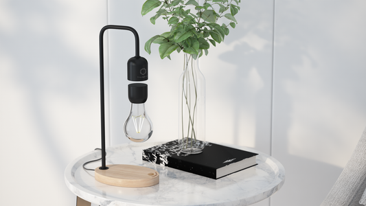 Zwevende lamp | Zwart hout